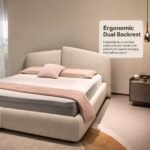 Z8036 Linen Upholstered Bed, Simple Neutral Fabric Soft Bed for Master & Guest Bedroom - Image 2