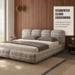Z8035 Jannik Linen Upholstered Bed, Thick Cushioned Fabric Soft Bed for Large Master Bedroom - Image 2