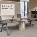 S77-H3212A 3.2m Nightingale Walnut Conference Table, 12-14 Seats Premium Office Meeting Desk with Power Outlet - Image 2