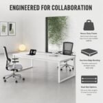 White Simple Conference Table, 2 Sizes 1.8m / 2m, Small Meeting Desk for Interview & Discussion Room - Image 2