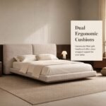 Z8031 Brera Linen Upholstered Bed, Luxury Oversized Headboard Soft Bed for Master Bedroom - Image 2