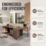 S01-F1212A 2-Person Back-to-Back Office Workstation & S01-F1212B Modular Extension Unit, Staff Partition Desk - Image 4