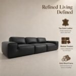 Model K38 Genuine Leather Modular Sofa, Italian Minimalist Luxury Reception Sofa - Image 2