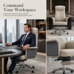 A-8808 Leather Executive Office Chair, High Back Swivel Chair with Headrest & Lumbar Support for Dry & Dusty Climate - Image 3