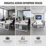 White Large Simple Conference Table, 2 Sizes 2.8m /3.2m, Office Meeting Desk for Boardroom & Training Room - Image 3