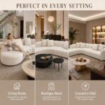Model 939 Curved Fabric Modular Sofa, Artistic Sectional Sofa For Living Room & Hotel Lounge - Image 3
