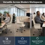 W618 Mid Back Ergonomic Staff Office Chair, Leather Rolling Task Chair - Image 3