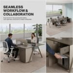 S55-F1212C Open 2-Person Back-to-Back Workstation & S55-F1212D Extension Desk, Modular Office Staff Workbench - Image 4
