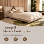 Z8031 Brera Linen Upholstered Bed, Luxury Oversized Headboard Soft Bed for Master Bedroom - Image 3