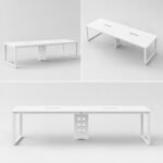 White Large Simple Conference Table, 2 Sizes 2.8m /3.2m, Office Meeting Desk for Boardroom & Training Room - Image 4