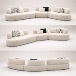Model D6068 Fabric Modular Sofa, Solid Wood Frame & High Density Sponge, Large Size For Living Room & Hotel Lounge - Image 4