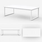 White Simple Conference Table, 2 Sizes 1.8m / 2m, Small Meeting Desk for Interview & Discussion Room - Image 4