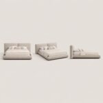 Z8031 Brera Linen Upholstered Bed, Luxury Oversized Headboard Soft Bed for Master Bedroom - Image 4