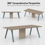 S77-H2412A 2.4m Nightingale Walnut Conference Table, 8-10 Seats Modern Office Meeting Table for Client Reception - Image 4