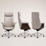 Model 821 Khaki & Coffee Fabric Executive Swivel Chair, Breathable High Back Office Chair for Hot Climate - Image 4