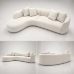 Model 939 Curved Fabric Modular Sofa, Artistic Sectional Sofa For Living Room & Hotel Lounge - Image 4