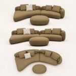 Model 2516 Fabric Modular Sofa, Solid Wood Frame, Modern Curved Design, Breathable Fabric For Hot Climate - Image 7