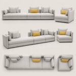 Model 829 Fabric Modular Sofa, Modern Soft Upholstered Living Room Sofa - Image 4