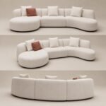 Model 2512 Fabric Modular Sofa, Solid Wood Frame with High Density Sponge, Curved Design for Living Room & Lounge Area - Image 4