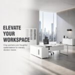 White Panel Executive Desk, 1.8m / 2.0m Optional Size Modern Manager Office Table with Side Cabinet - Image 5
