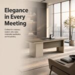 S55-C2408 2.4m Modern Executive Desk, North American Yellow Oak Veneer Office Table with White Steel Frame - Image 5