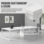 White Large Simple Conference Table, 2 Sizes 2.8m /3.2m, Office Meeting Desk for Boardroom & Training Room - Image 6