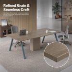 S77-H2412A 2.4m Nightingale Walnut Conference Table, 8-10 Seats Modern Office Meeting Table for Client Reception - Image 6