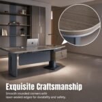 S55-B2010 Modern Manager Office Desk, 2.0m & 2.4m Two Sizes, Anna Grey Teak Veneer Executive Workstation - Image 6