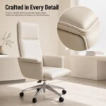 W618 Mid Back Ergonomic Staff Office Chair, Leather Rolling Task Chair - Image 6