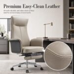 A-8808 Leather Executive Office Chair, High Back Swivel Chair with Headrest & Lumbar Support for Dry & Dusty Climate - Image 6
