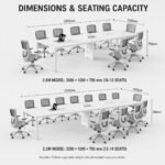 White Large Simple Conference Table, 2 Sizes 2.8m /3.2m, Office Meeting Desk for Boardroom & Training Room - Image 7