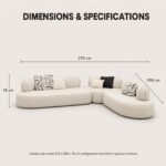 Model D6068 Fabric Modular Sofa, Solid Wood Frame & High Density Sponge, Large Size For Living Room & Hotel Lounge - Image 7