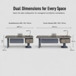 S55-B2010 Modern Manager Office Desk, 2.0m & 2.4m Two Sizes, Anna Grey Teak Veneer Executive Workstation - Image 7