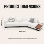 Model 991 Fabric L Shape Corner Sofa, Solid Wood Frame, Removable Washable Fabric Cover For Home & Hotel - Image 7