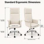 W618 Mid Back Ergonomic Staff Office Chair, Leather Rolling Task Chair - Image 7