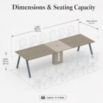 S77-H3212A 3.2m Nightingale Walnut Conference Table, 12-14 Seats Premium Office Meeting Desk with Power Outlet - Image 7
