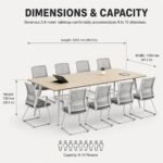 2.4m Simple Medium Conference Table, 8-10 Seats Meeting Desk for Office & Training Room - Image 7