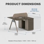 S55-F1212C Open 2-Person Back-to-Back Workstation & S55-F1212D Extension Desk, Modular Office Staff Workbench - Image 8