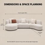 Model 2512 Fabric Modular Sofa, Solid Wood Frame with High Density Sponge, Curved Design for Living Room & Lounge Area - Image 7