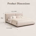 Z8031 Brera Linen Upholstered Bed, Luxury Oversized Headboard Soft Bed for Master Bedroom - Image 7