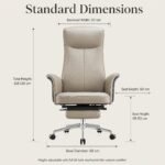 A-8808 Leather Executive Office Chair, High Back Swivel Chair with Headrest & Lumbar Support for Dry & Dusty Climate - Image 7