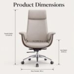 Model 821 Khaki & Coffee Fabric Executive Swivel Chair, Breathable High Back Office Chair for Hot Climate - Image 7