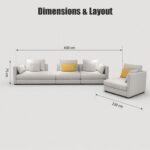 Model 829 Fabric Modular Sofa, Modern Soft Upholstered Living Room Sofa - Image 7
