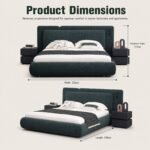 Z298 Upholstered Fabric Bed, Modern Double Soft Bed for Apartment & Rental House - Image 7