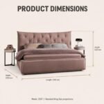 Z287 Upholstered Fabric Bed, Large Tufted Headboard Soft Bed for Master Bedroom - Image 7