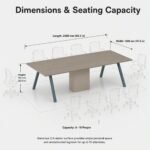 S77-H2412A 2.4m Nightingale Walnut Conference Table, 8-10 Seats Modern Office Meeting Table for Client Reception - Image 7