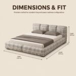 Z8035 Jannik Linen Upholstered Bed, Thick Cushioned Fabric Soft Bed for Large Master Bedroom - Image 7
