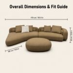 Model 2516 Fabric Modular Sofa, Solid Wood Frame, Modern Curved Design, Breathable Fabric For Hot Climate - Image 4