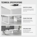 White Large Simple Conference Table, 2 Sizes 2.8m /3.2m, Office Meeting Desk for Boardroom & Training Room - Image 8