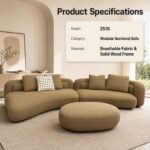 Model 2516 Fabric Modular Sofa, Solid Wood Frame, Modern Curved Design, Breathable Fabric For Hot Climate - Image 3